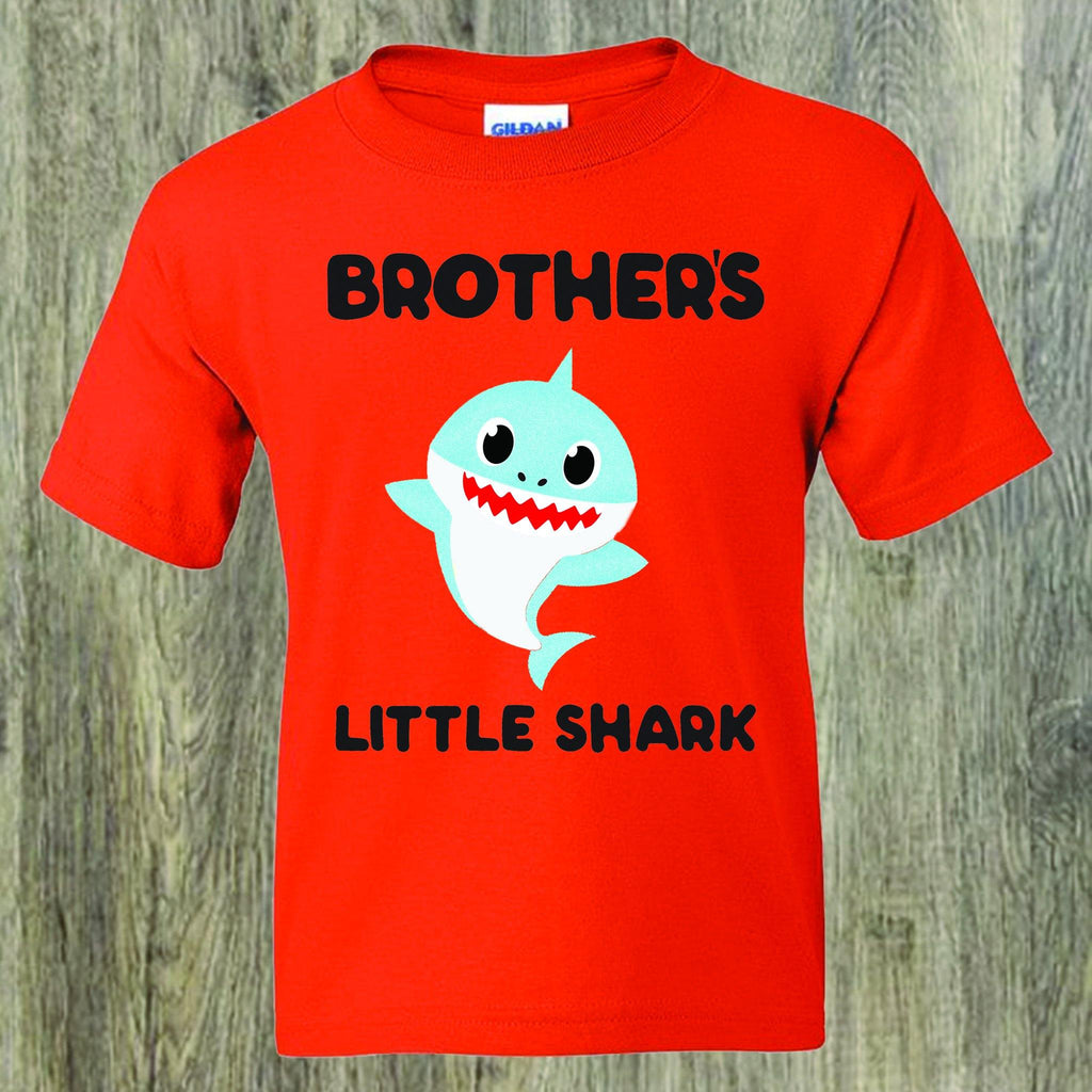 Brothers Little Shark design print on T-shirt - Stop Design Print