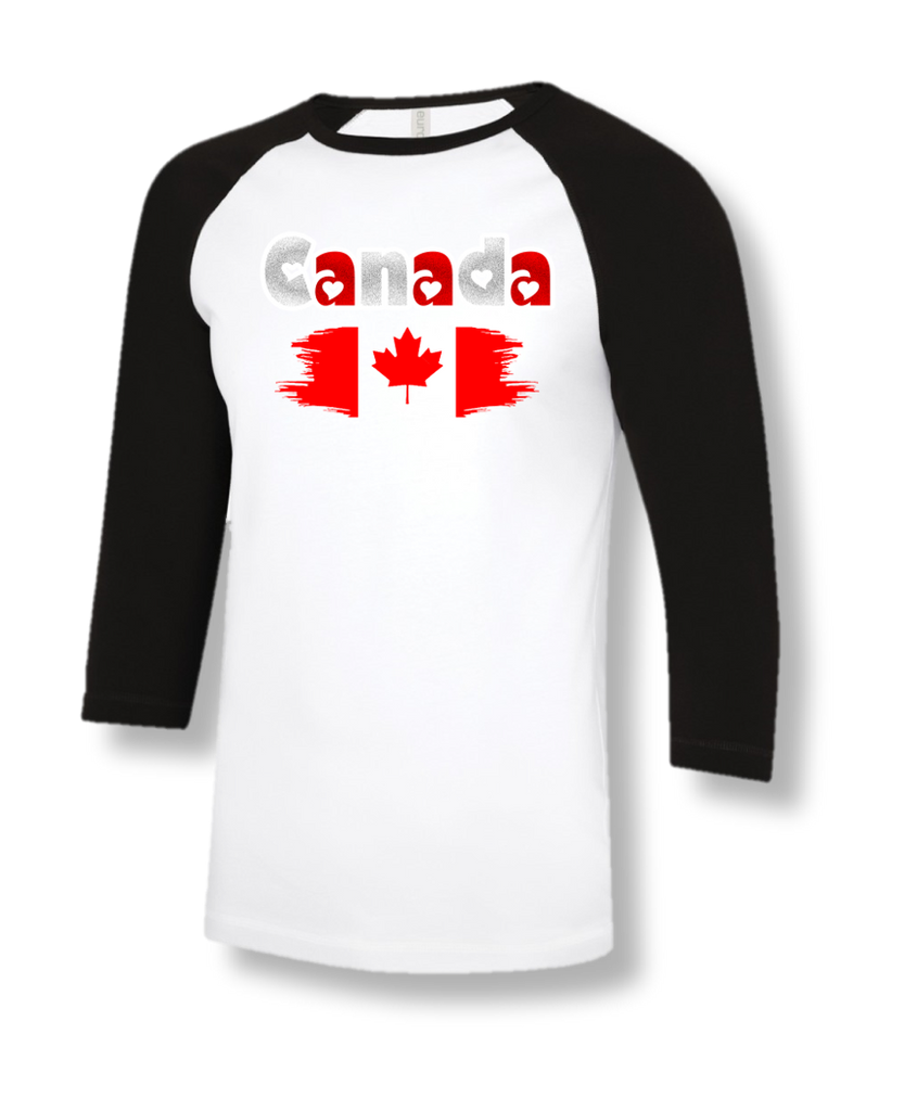 CANADA FLAG BASEBALL TEE |CANADA FLAG SWEATSHIRT | PATRIOTIC CANADIANS