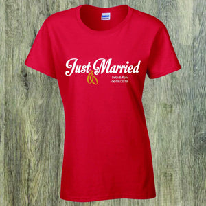 Just Married design print on T-Shirt - Stop Design Print