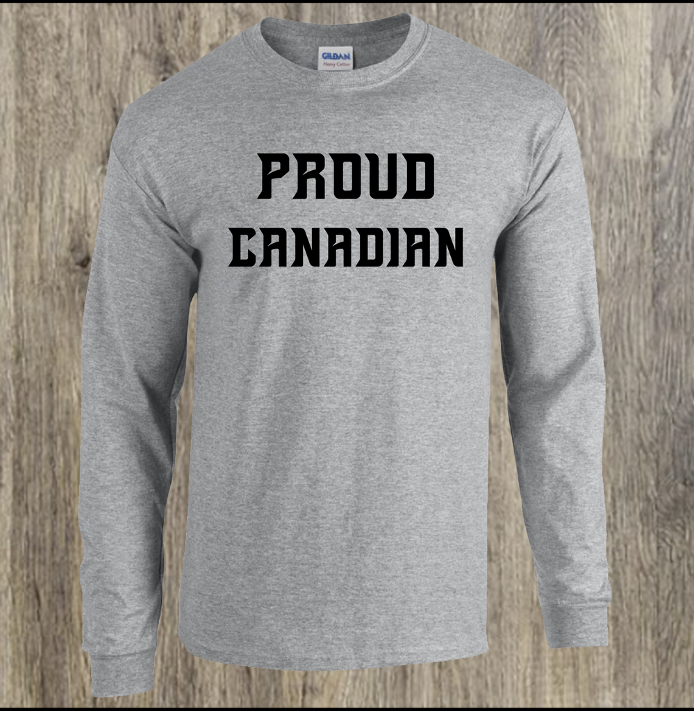 Proud Canadian design print on Long Sleeve T-Shirt - Stop Design Print